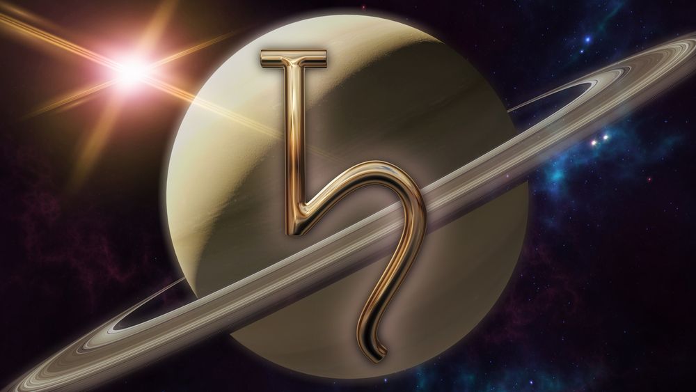 Saturn,Zodiac,Horoscope,Symbol,And,Planet.,3d,Rendering