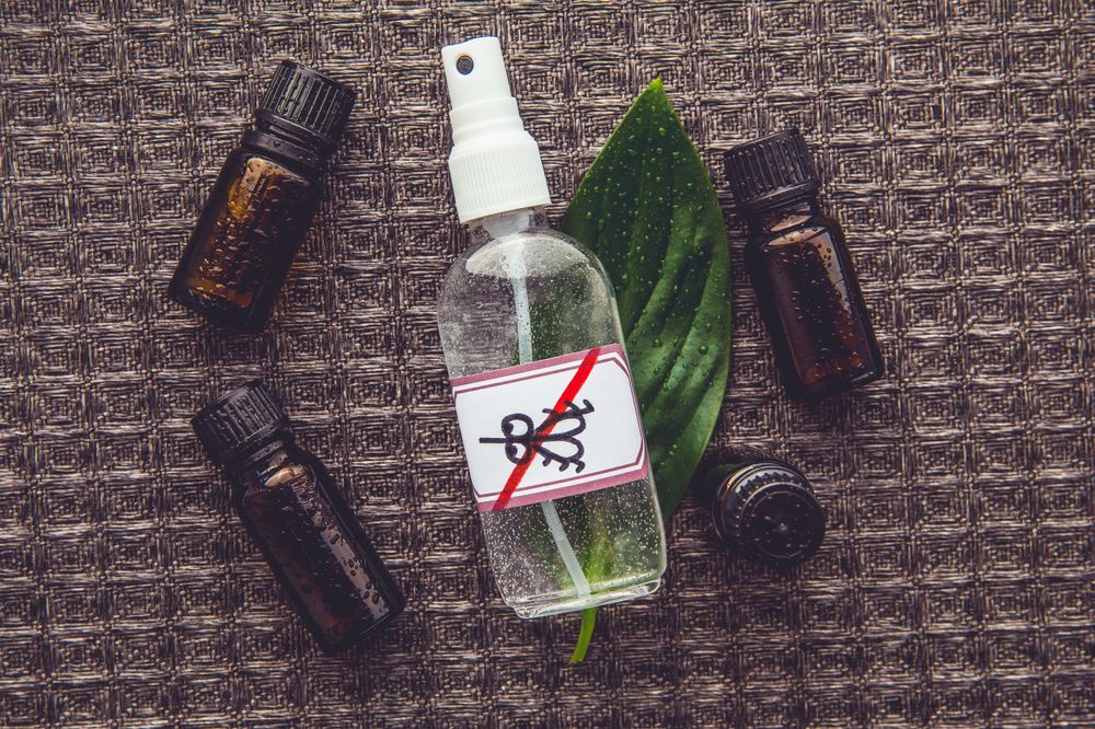 Homemade,Essential,Oil,Based,Mosquito,Repellent.,Flat,Lay,View,Of
