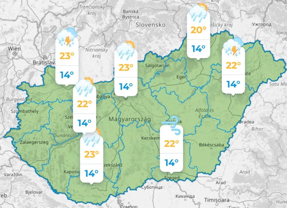 időjárás, vasárnap