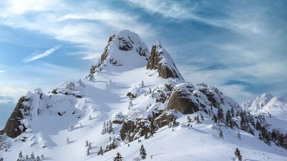 Ciucas,Mountains,In,Winter,,Romanian,Carpathians.,Fir,Trees,And,Junipers