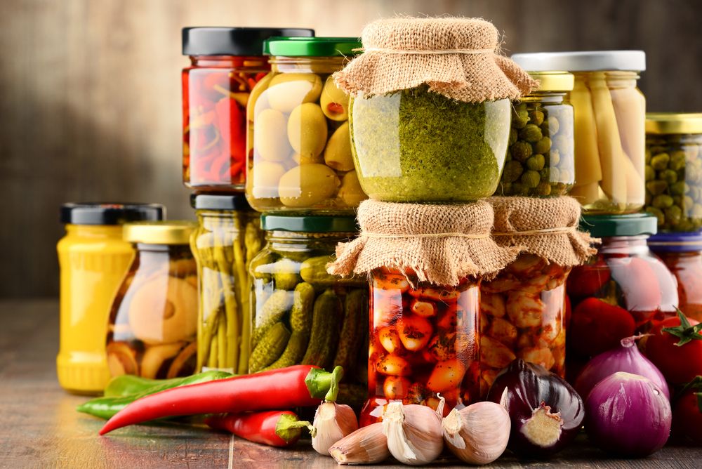 Jars,With,Variety,Of,Pickled,Vegetables.,Preserved,Food