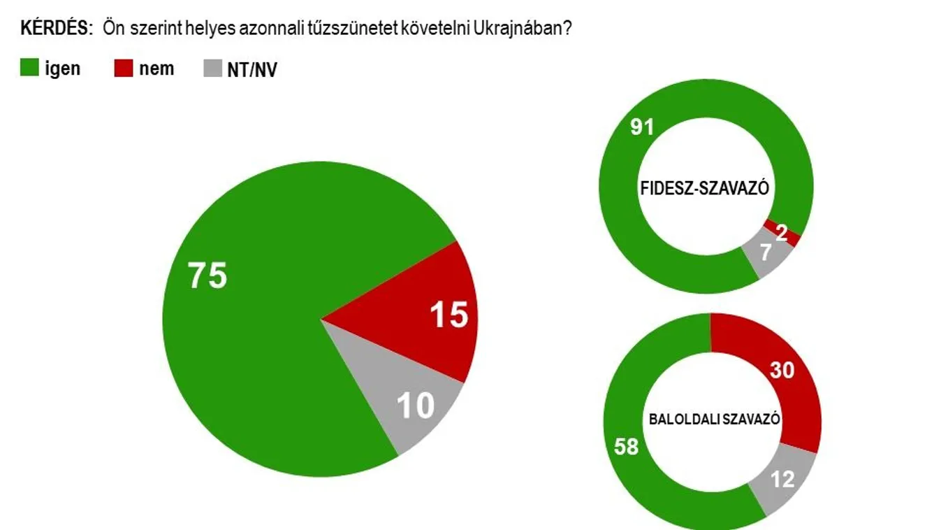 A magyarok háromnegyede az azonnali tűzszünet pártján