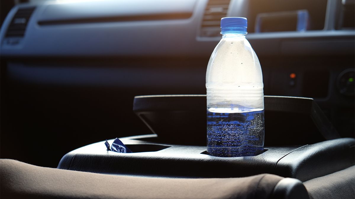 A,Drinking,Water,Bottle,Left,In,A,Car,And,Exposed