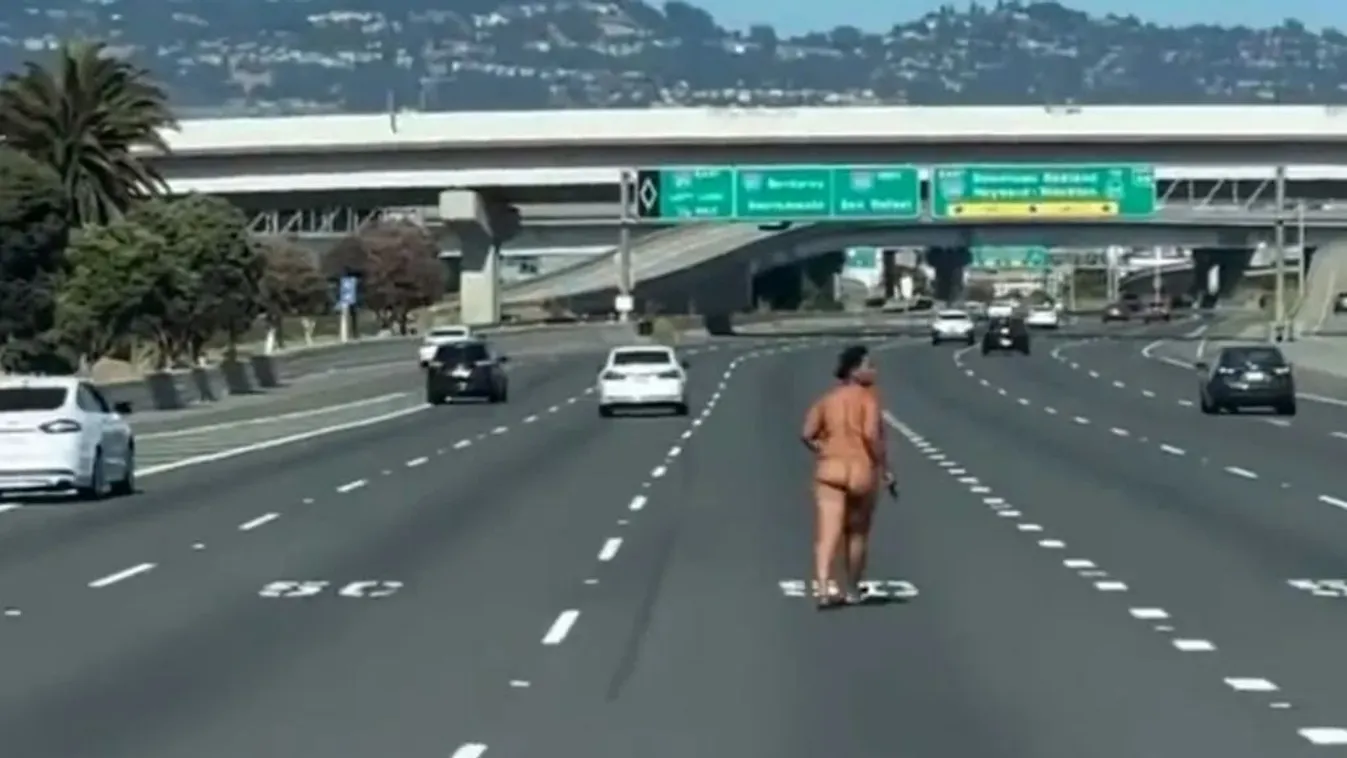 Anyaszült meztelenül lövöldözött egy nő az autópályán