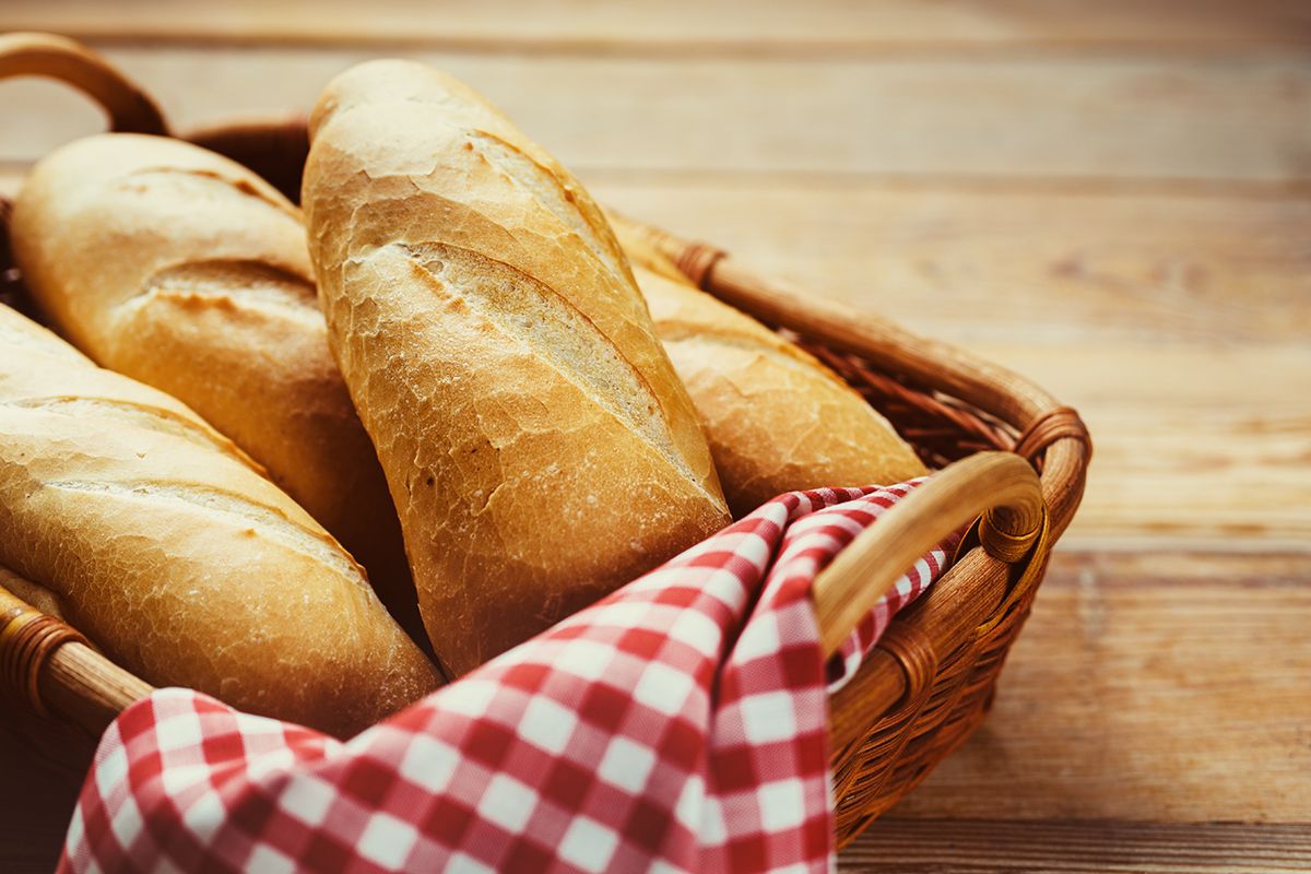 Fresh,Bread,In,The,Basket.,Food,Background.