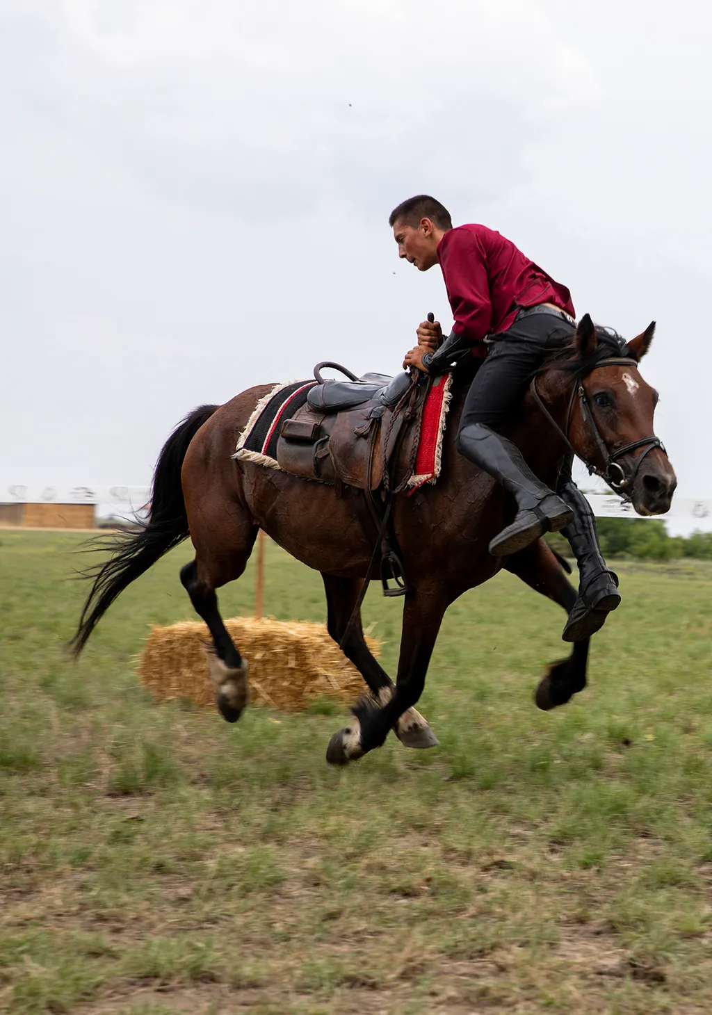 Az erdélyi Farkaslakai lovas kaszkadőrök bemutatója