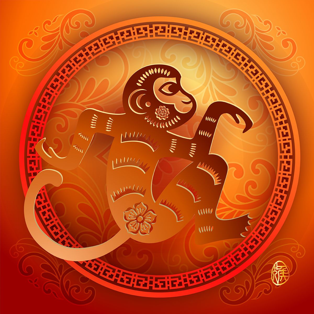 Chinese,Zodiac,Year,Of,The,Monkey,Design,.translation,:,Monkey