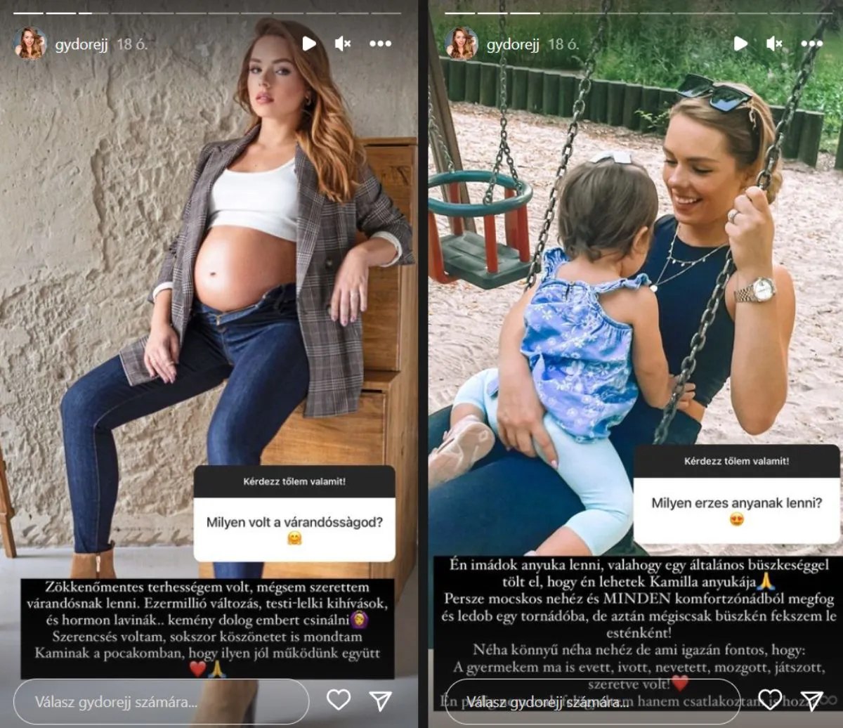Rácz Jenő felesége, Rácz-Gyuricza Dóra, Instagram sztori