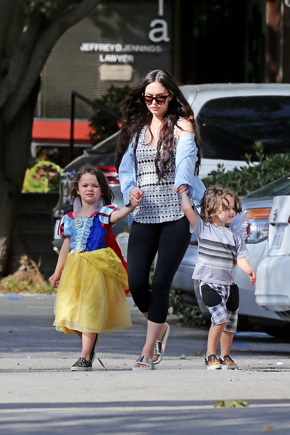 *EXCLUSIVE* Megan Fox and husband Brian Austin Green and their kids leave Nobu after lunch