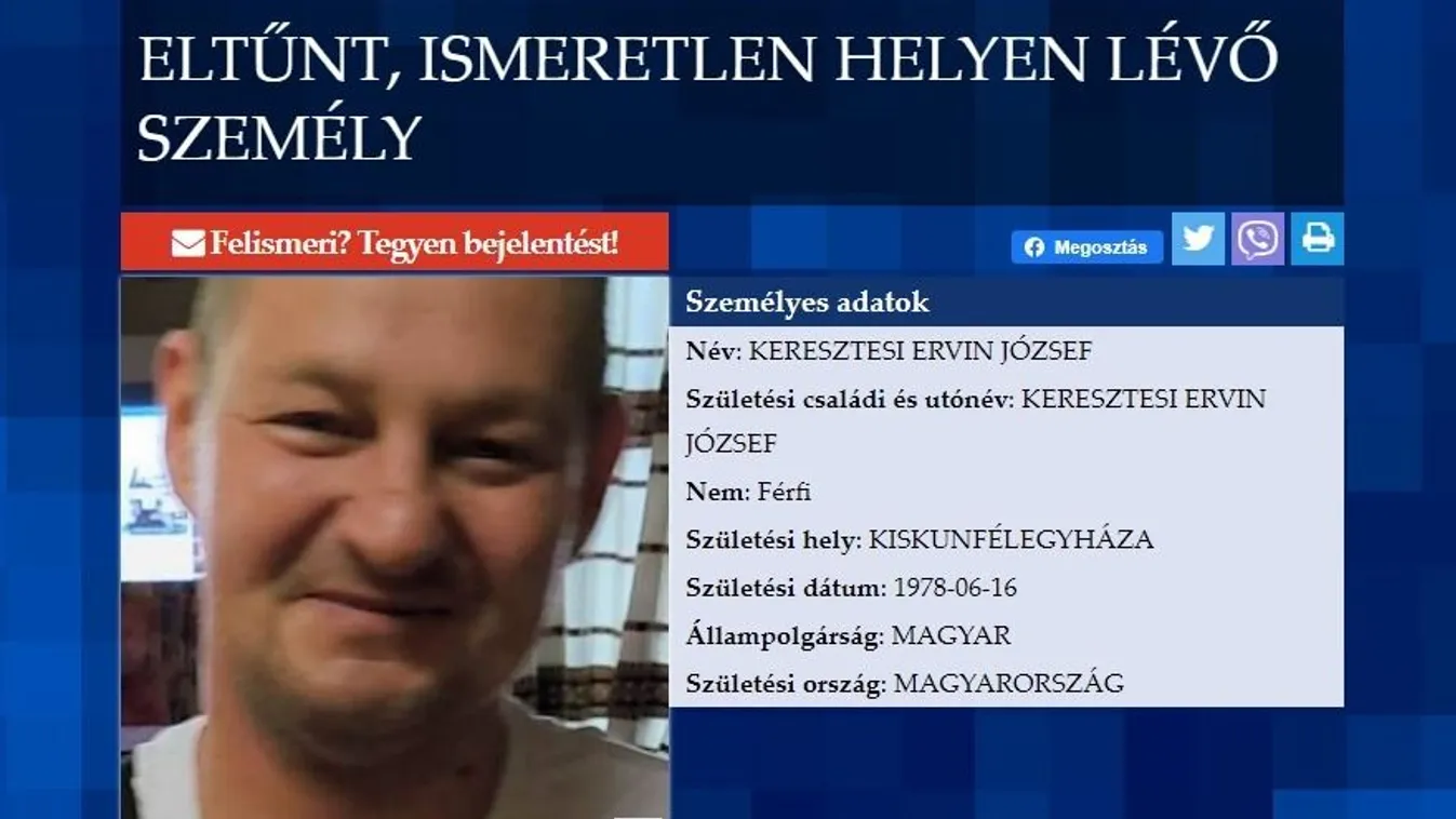  Kétségbeesetten keresi nővére az eltűnt Ervint