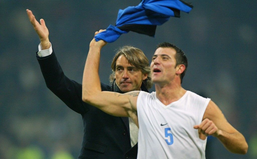 Mancini (balra) a játékostársa és az edzője is volt