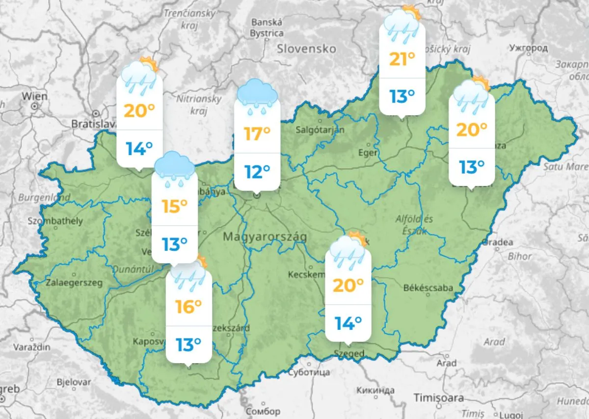 időjárás, vasárnap