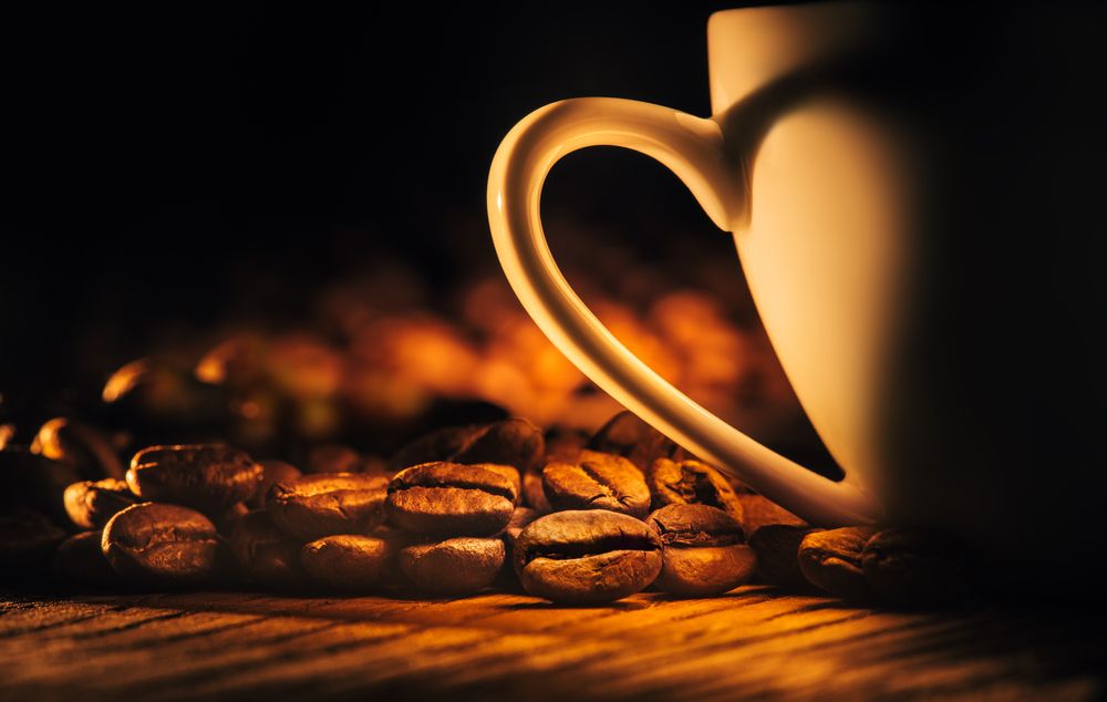 Coffee,Cup,With,Shadow,Shape,Heart.,Coffe,Love,Concept.,Coffee