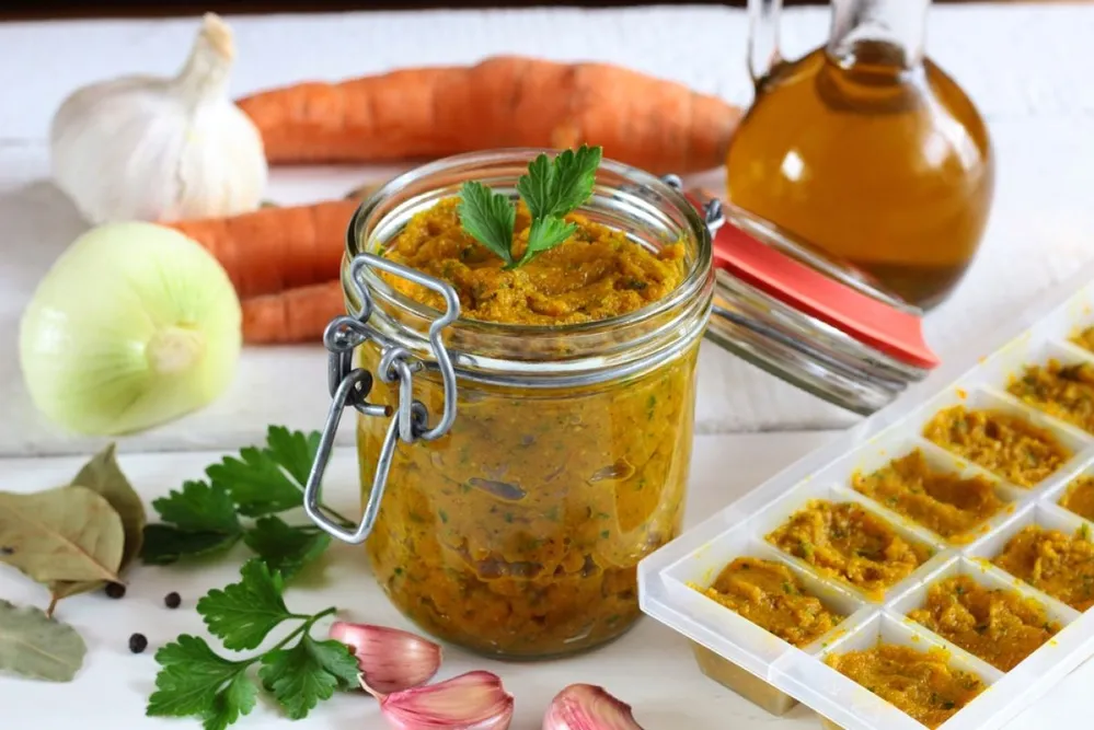 Homemade,Bouillon,Cube,Made,Of,Vegetables,,Spices,And,Olive,Oil