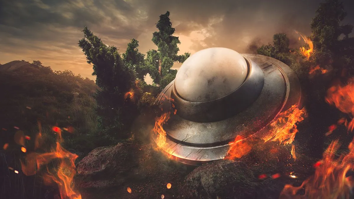 Ufo,Crash,In,The,Forest