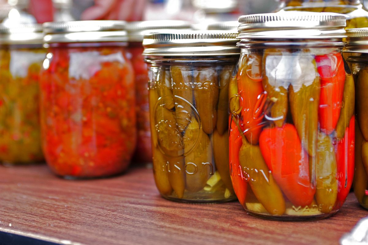 Homemade,Pickled,Peppers,And,Salsa
