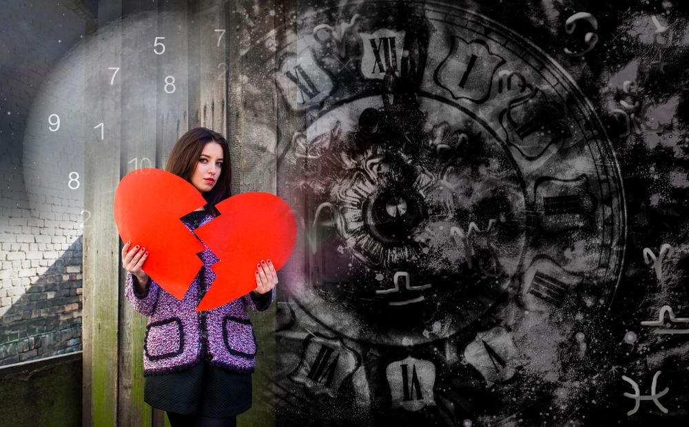 Broken,Hearted,Woman,,Astrological,Symbols,And,Numbers