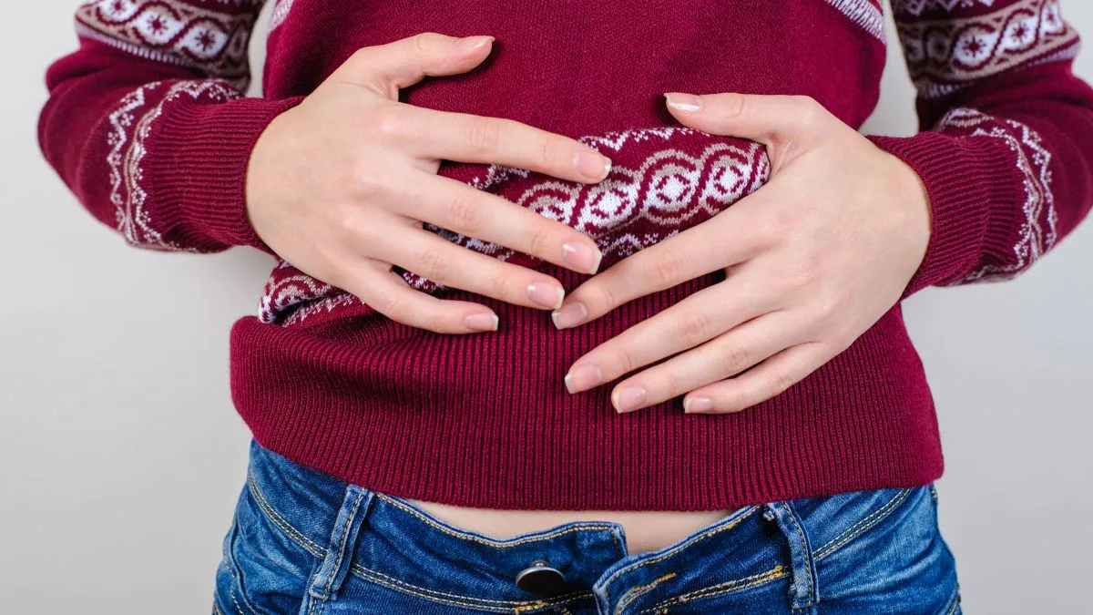 Cropped,Close,Up,Photo,Of,Woman's,Hand,Touching,Her,Full