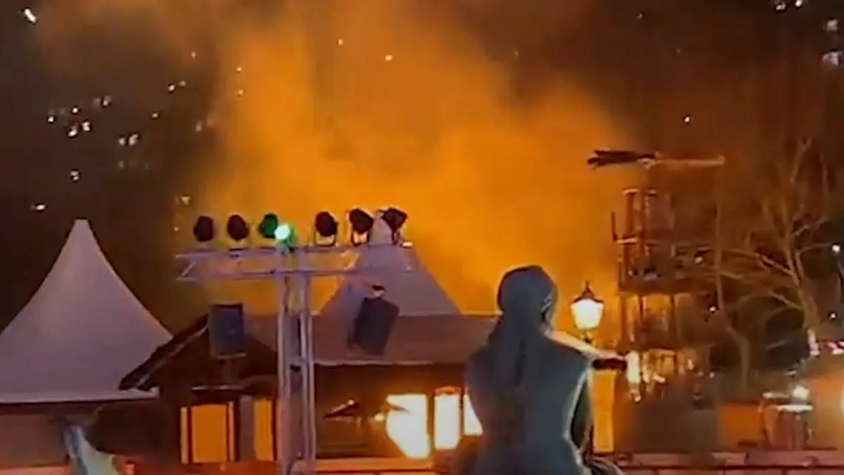 Berlin, karácsonyi vásár, tűz, december 5, fotó: YouTube videógrab