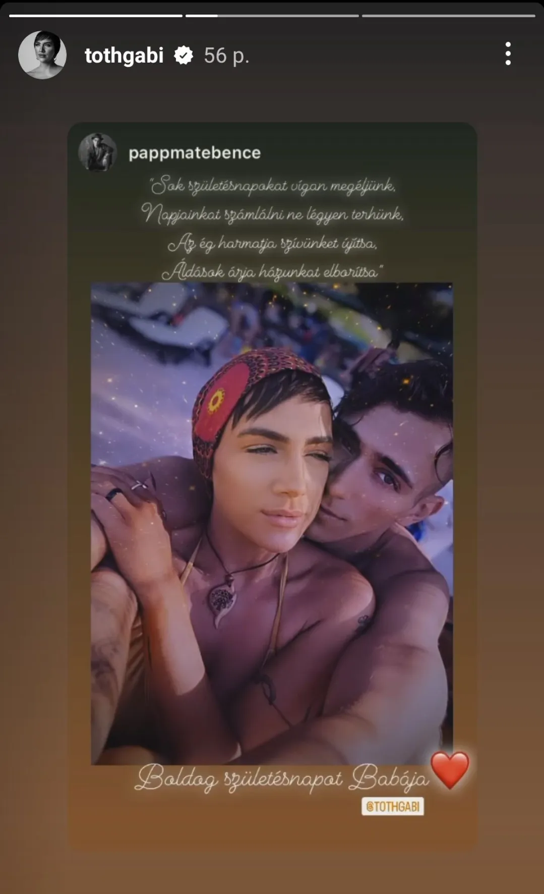 szülinapi köszöntés, Tóth Gabi 