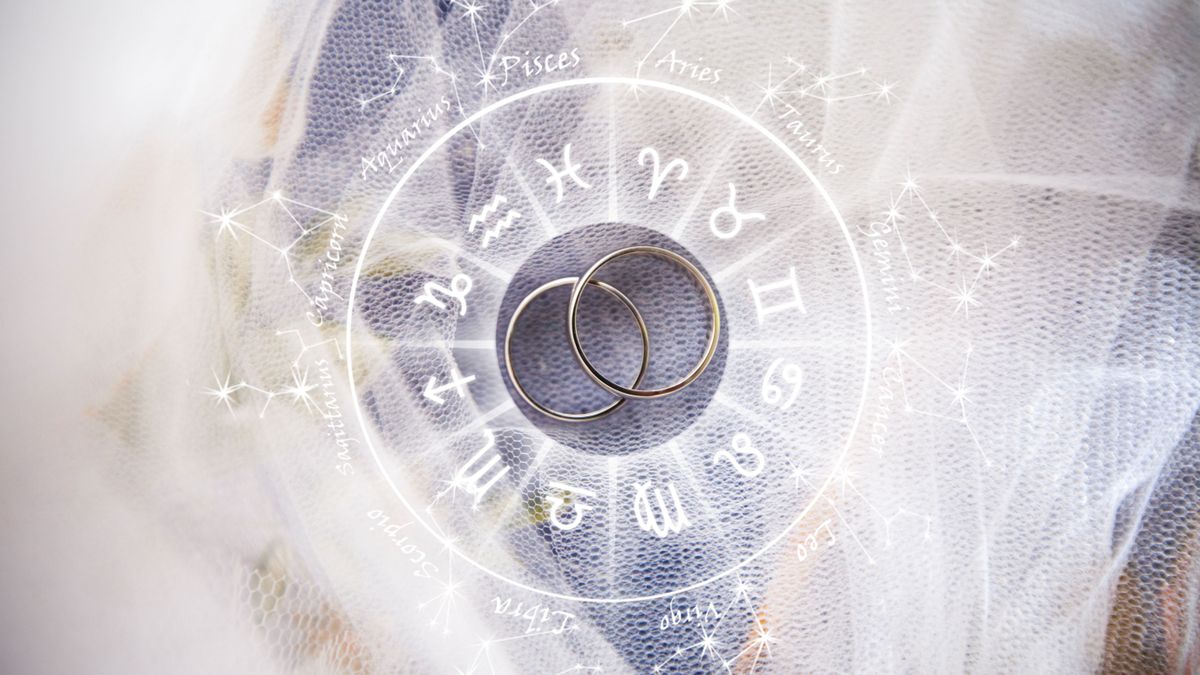 Wedding,Rings,In,The,Background,Of,The,Image,Zodiac
