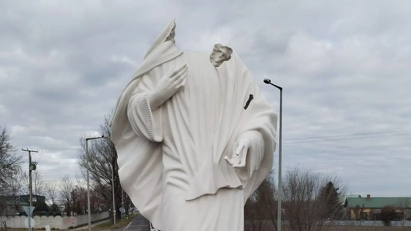 Megrongált vallási jelképek, lefejezett Szűz Mária