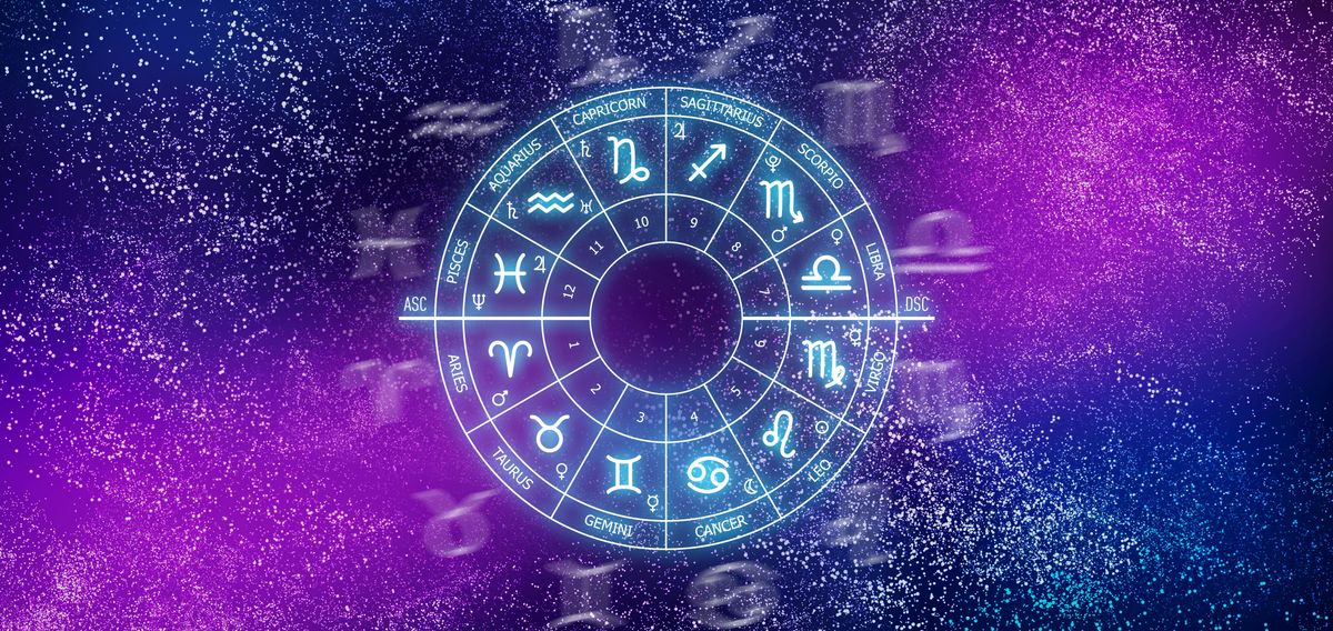 Zodiac,Circle,On,The,Background,Of,A,Space.,Astrology.,The