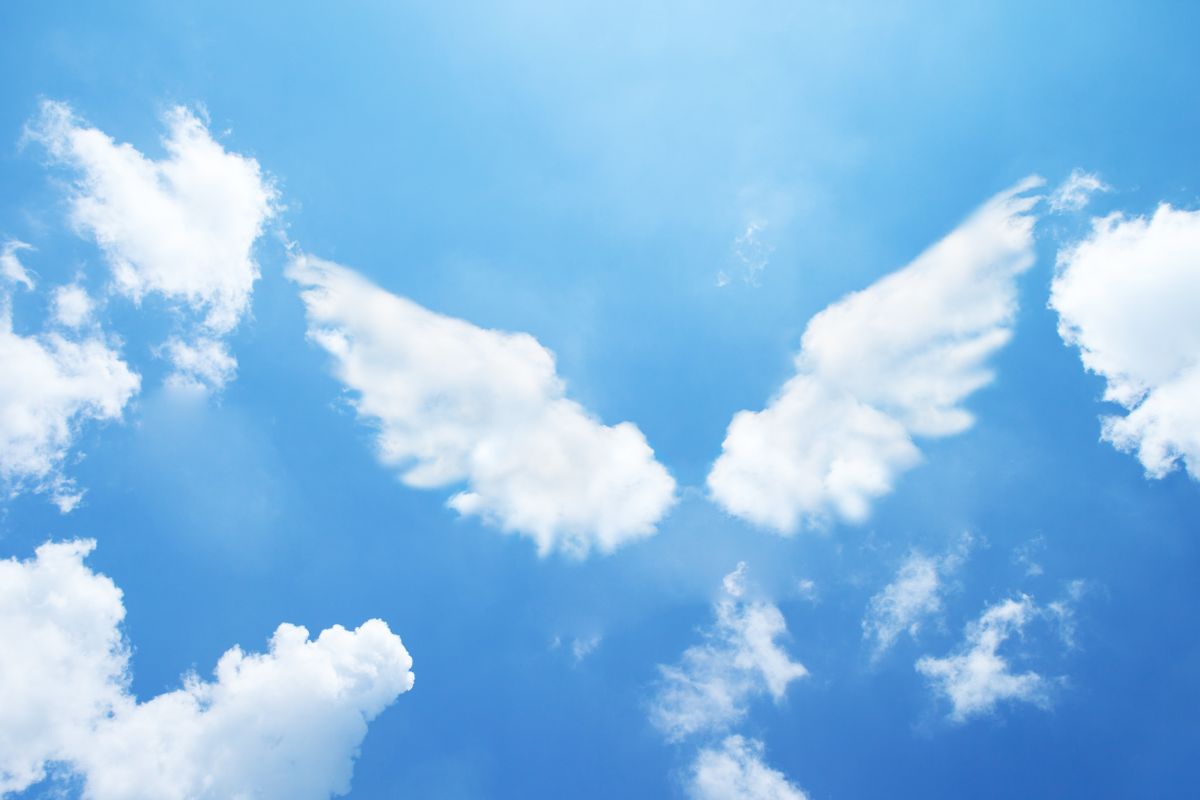 Angel,Wings,Formed,From,Clouds.