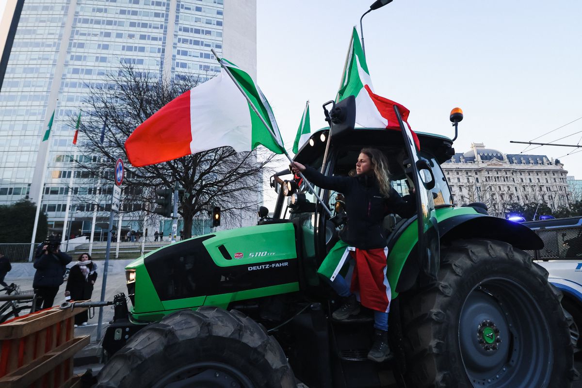 Farmers Protest With Tractors In Milan