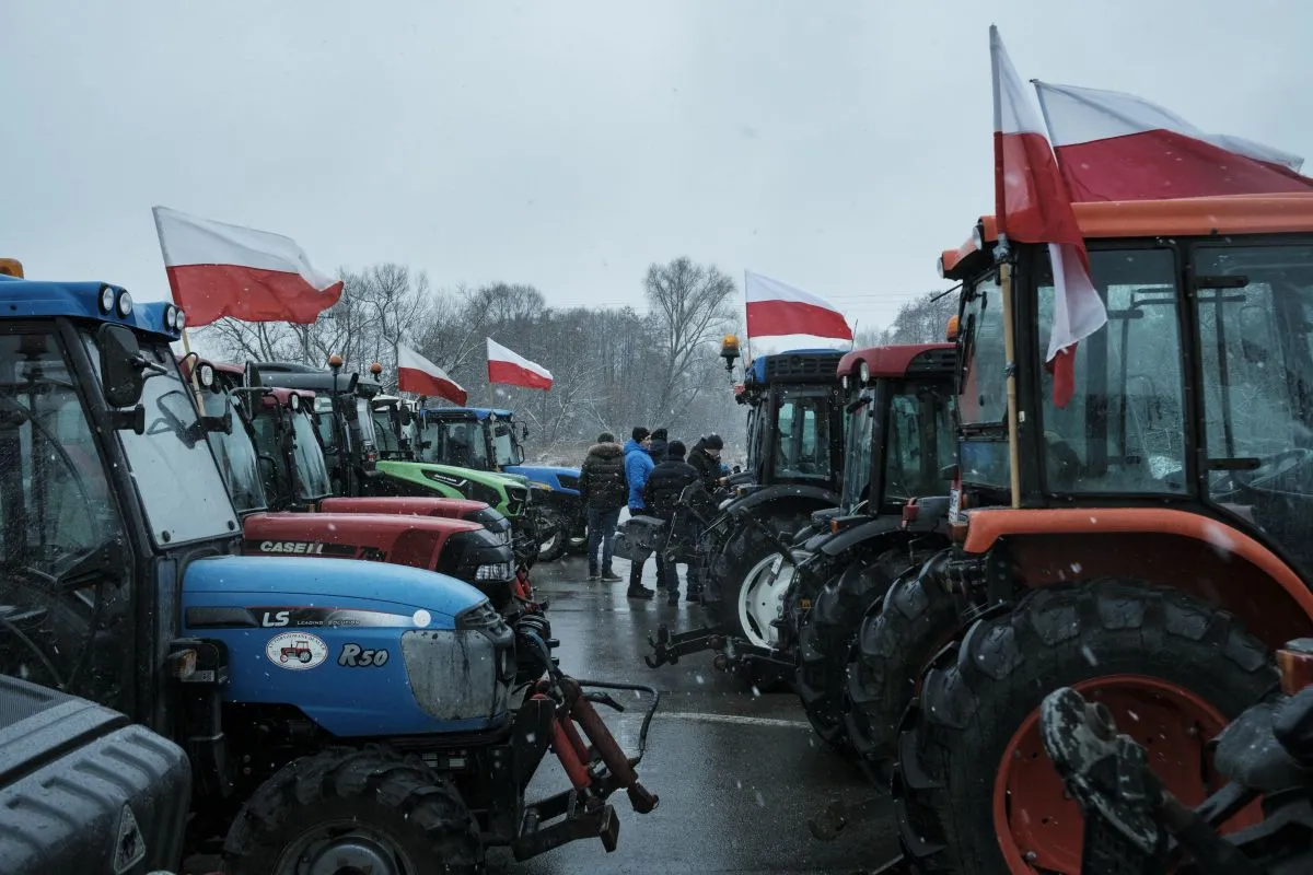 Polish Farmers In Protest Against Duty Free Trade With Ukraine