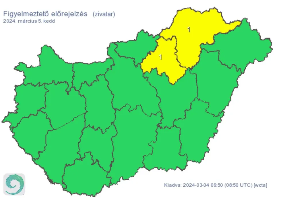 Időjárás zivatar riasztás