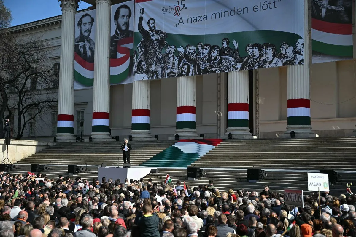 Március 15. - Állami díszünnepség a Múzeumkertben, Orbán Viktor