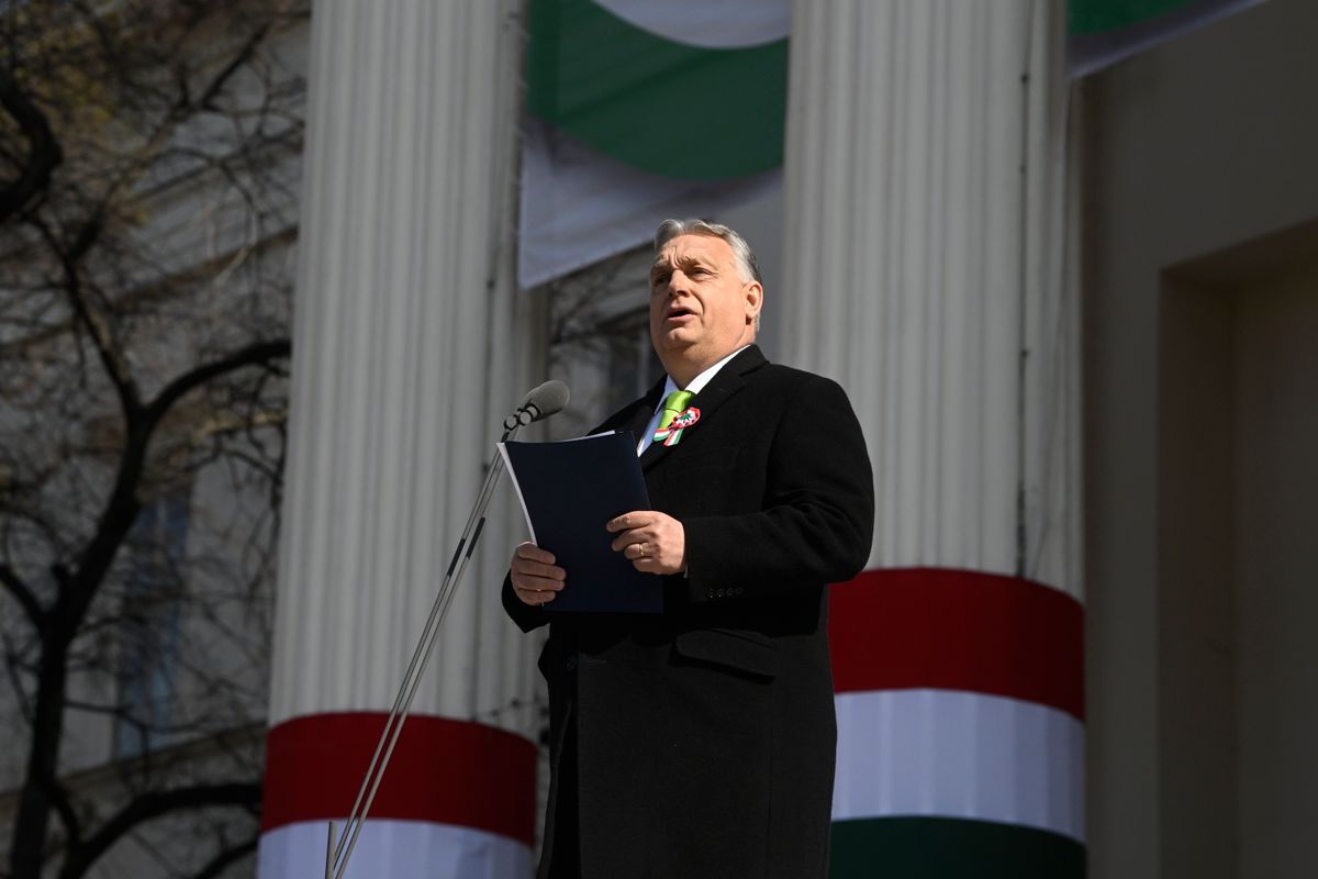 Március 15. - Állami díszünnepség a Múzeumkertben, Orbán Viktor
