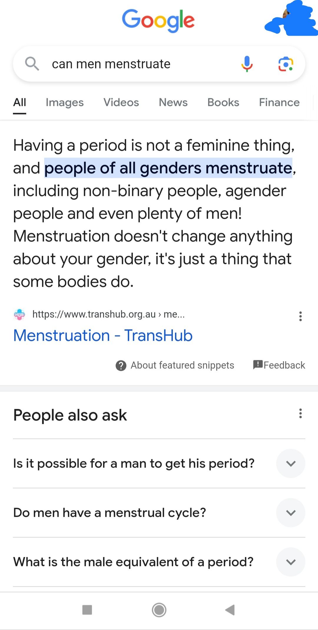 Google szerint a férfiak képesek menstruálni