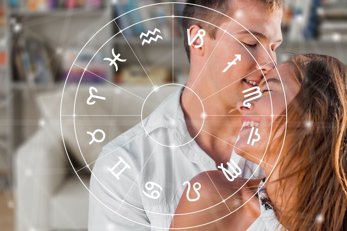 Horoscope,Concept.,Loving,Couple,And,Zodiac,Wheel
