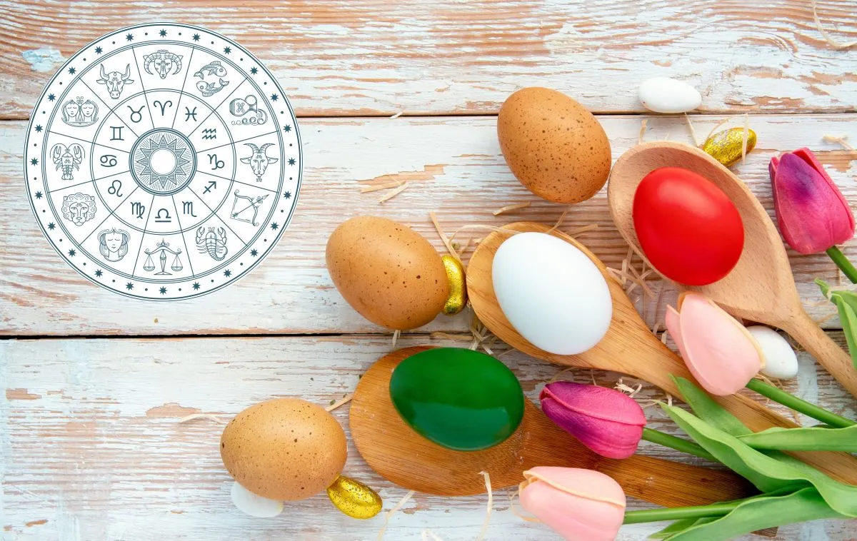 Happy,Easter,Holiday,In,Italian,Card,,Easter,Eggs,As,The