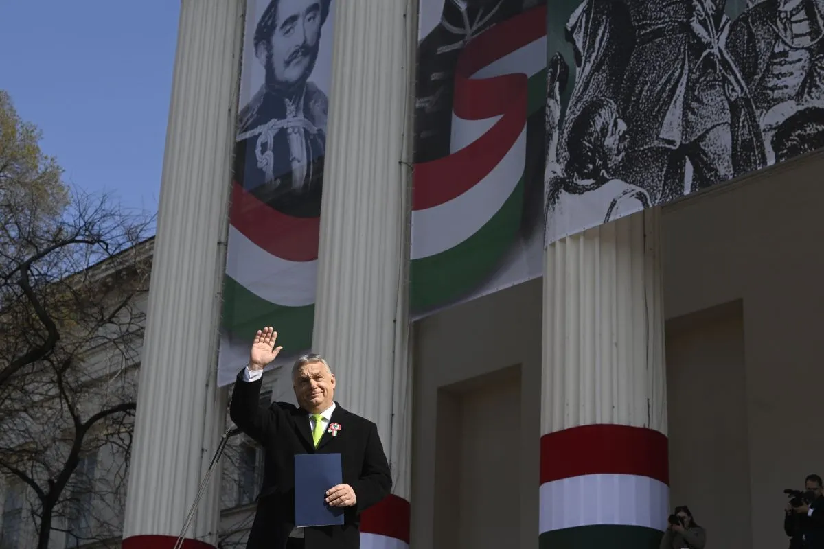 Március 15. - Állami díszünnepség a Múzeumkertben, Orbán Viktor