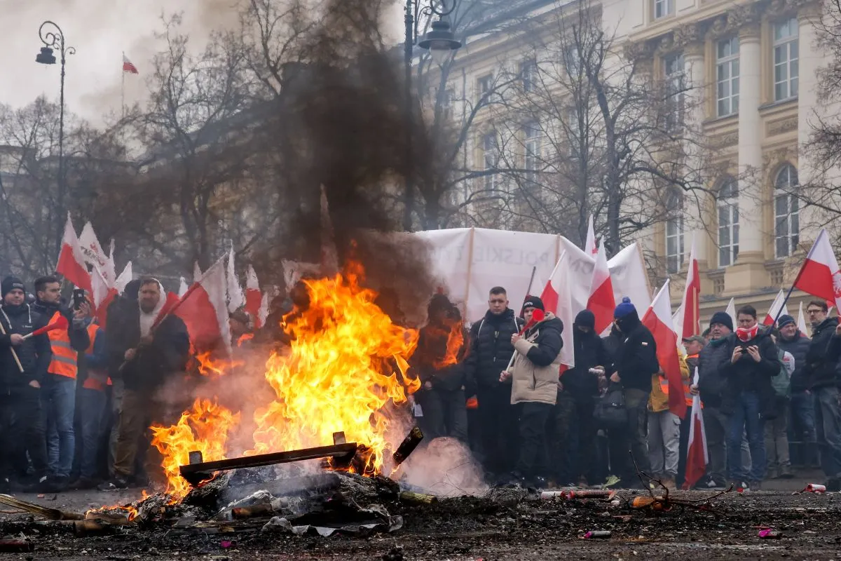Polish Farmers Demonstrate In Warsaw