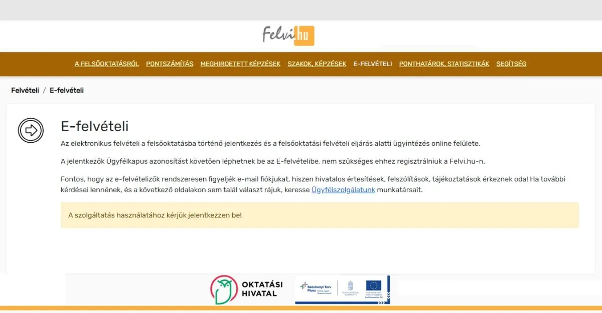 E-felvételi, ügyintézés