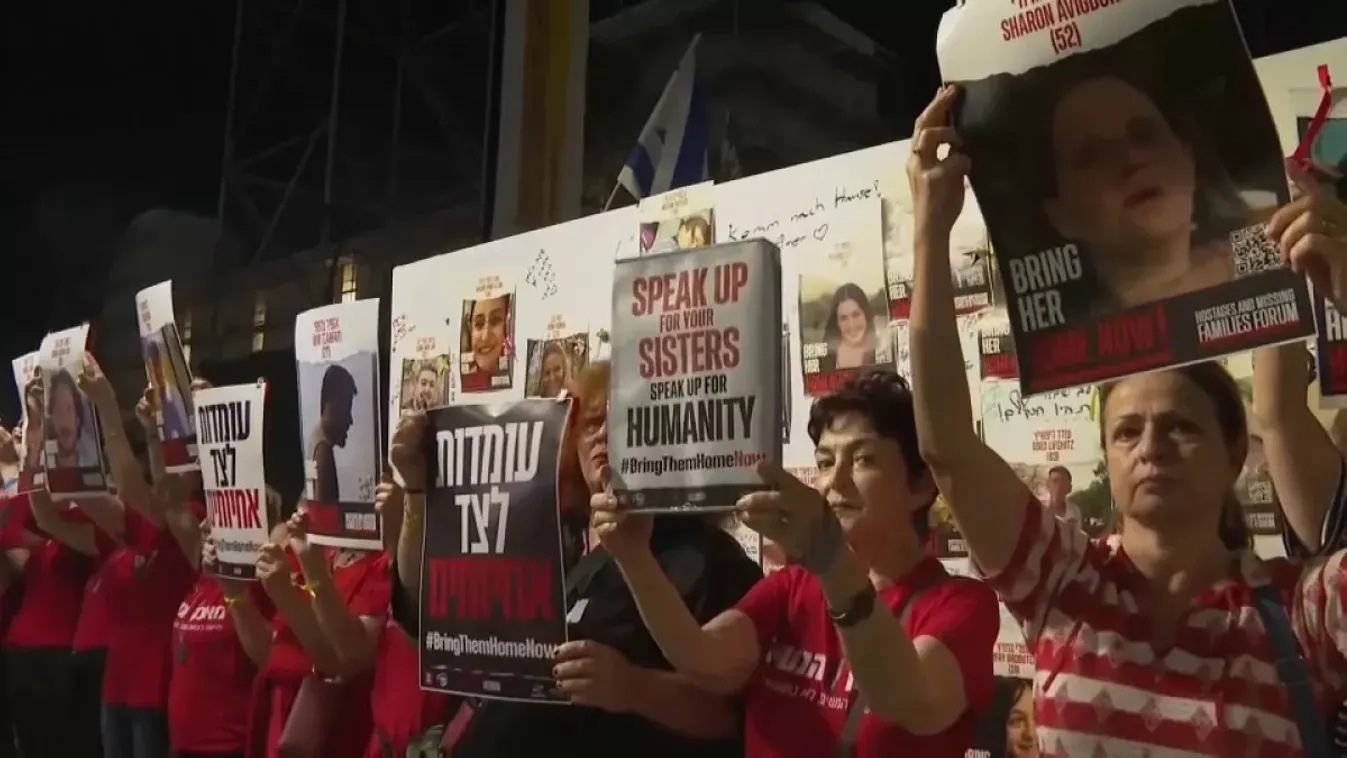 85 kilométeres élőlánc a túszokért Izraelben
