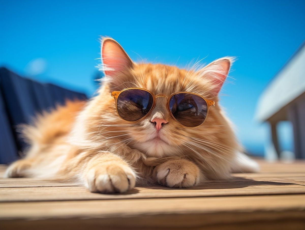 napsütés nyár macska cica