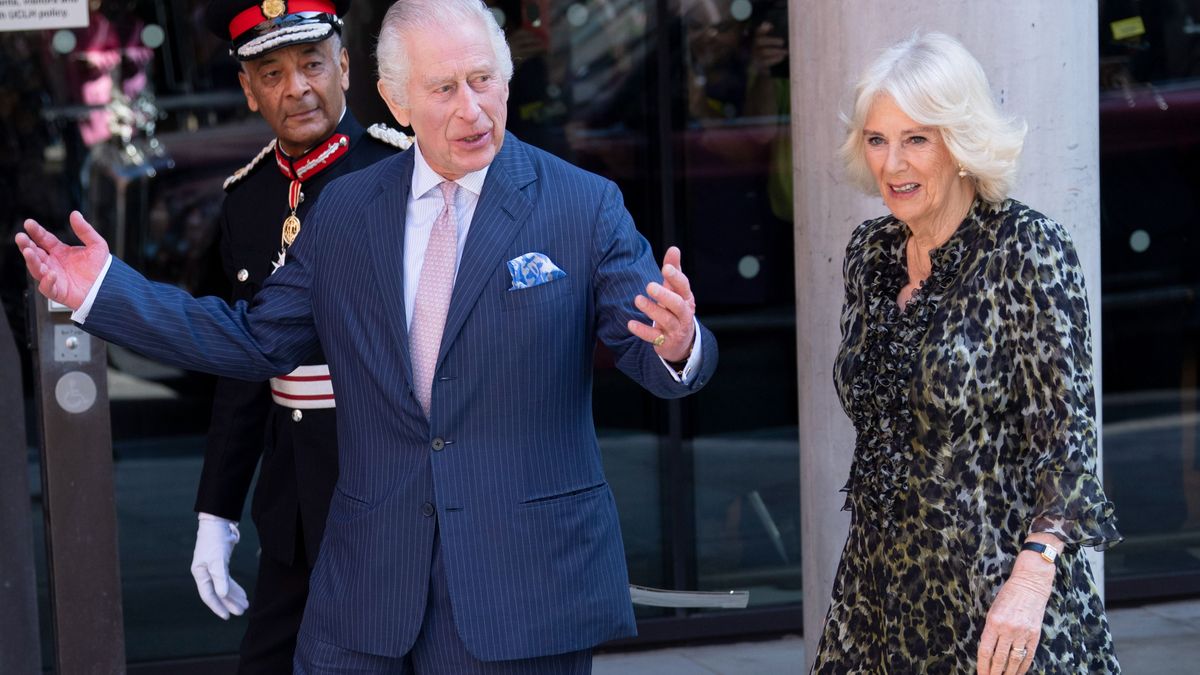 King Charles III and Queen Camilla arrive at the University College Hospital Macmillan Cancer Centre