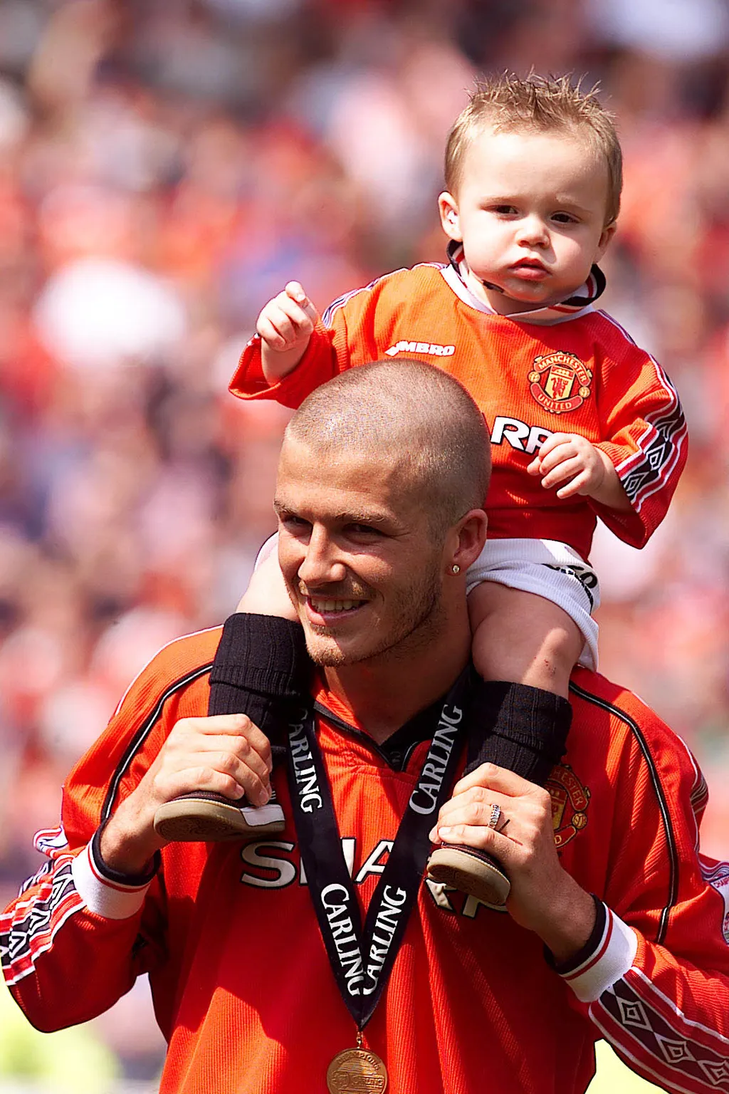 Man U v Spurs Beckham & son