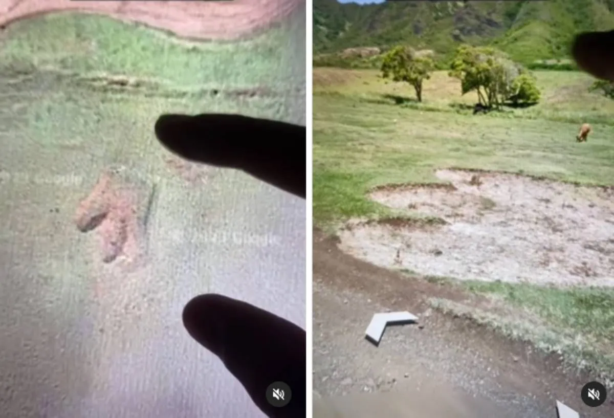 lábnyomok, Google Earth, Instagram videograb