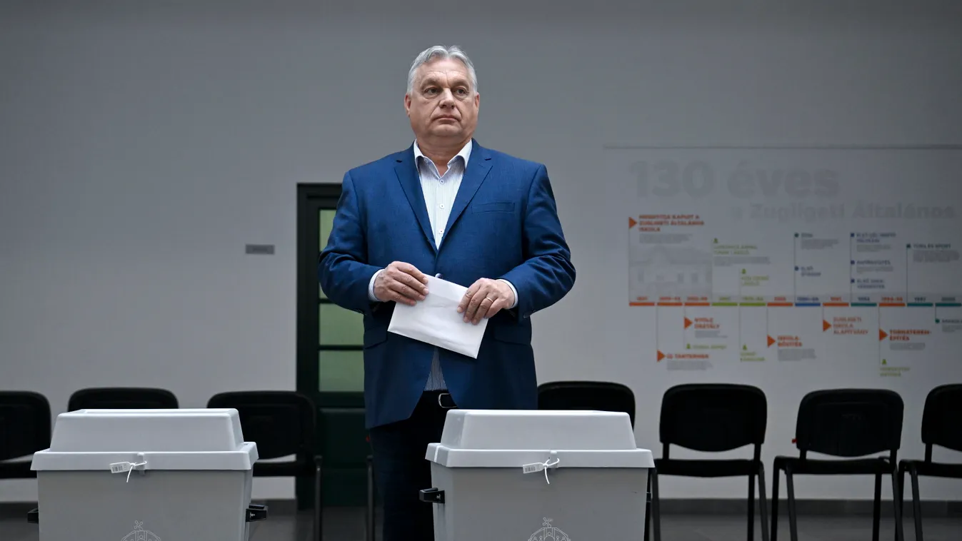 Orbán Viktor is leadta a szavazatát - videó