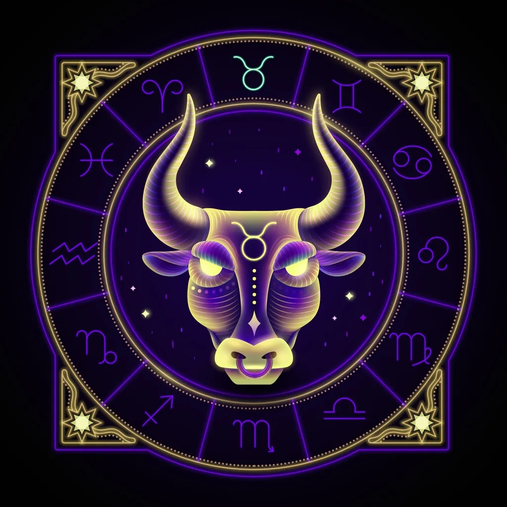 Taurus,Zodiac,Sign,Represented,By,The,Face,Of,A,Bull.