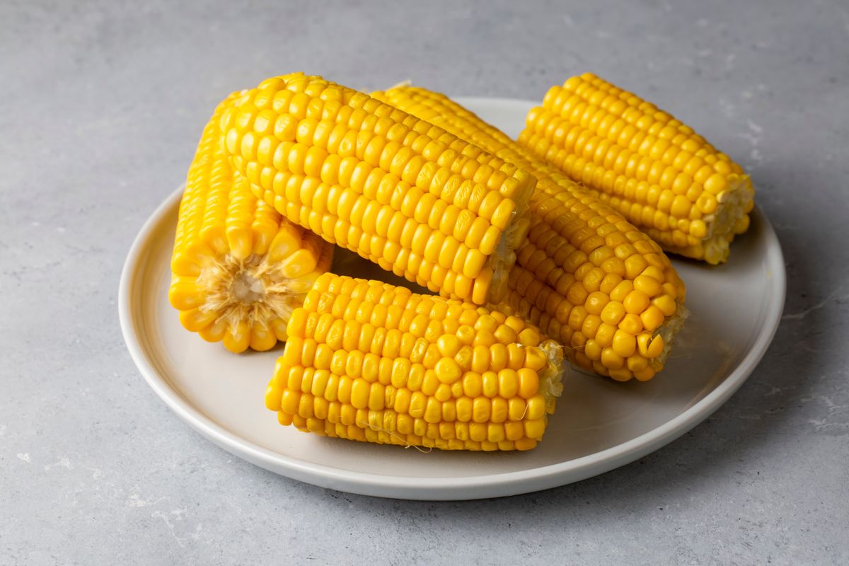 Sweet,Boiled,Corn,,Food,Concept,Photo