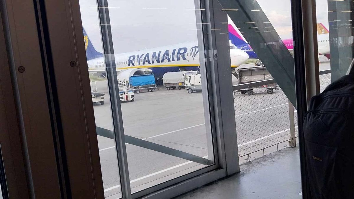 Ryanair fapados gép beszállítás előtt