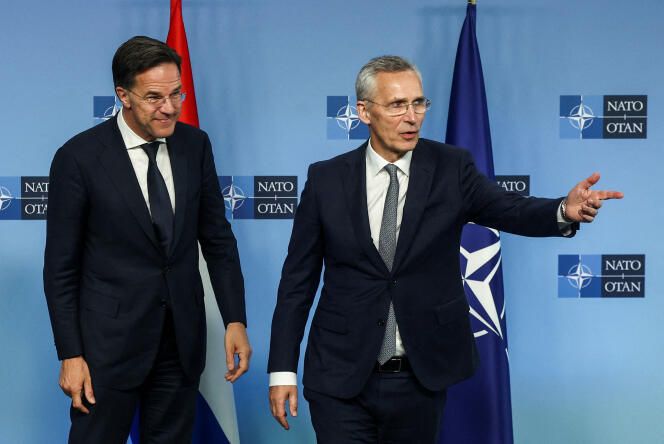 FILE PHOTO: Dutch Prime Minister Mark Rutte and NATO Secretary-General Jens Stoltenberg meet in Brussels