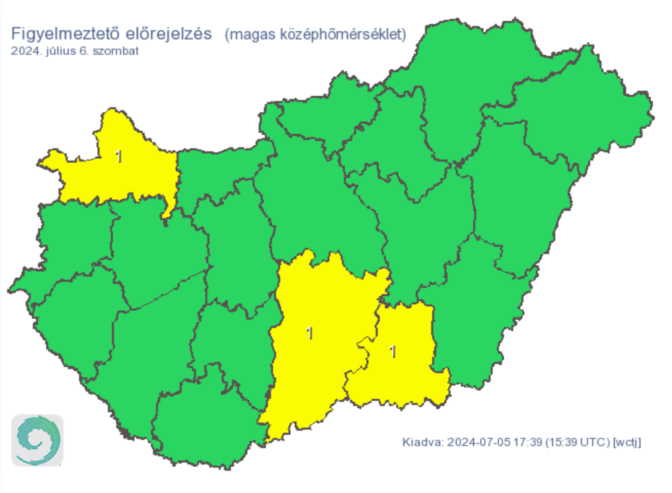 Időjárás előrejelzés riasztás hőség